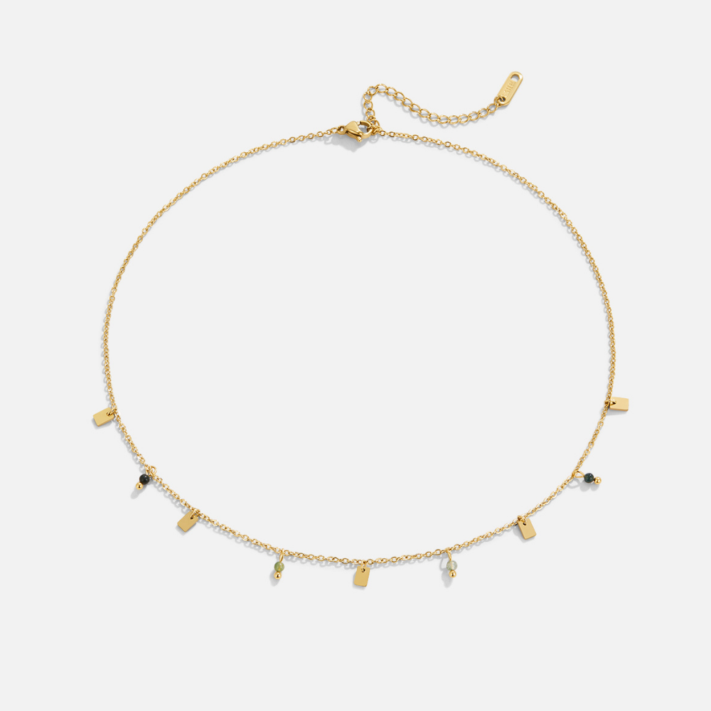 Tara Gold Square Droplet Necklace