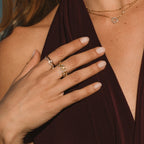 Zenya Crystal & Gold Wave Ring