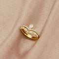 18K Gold Lilly Crystal Ring