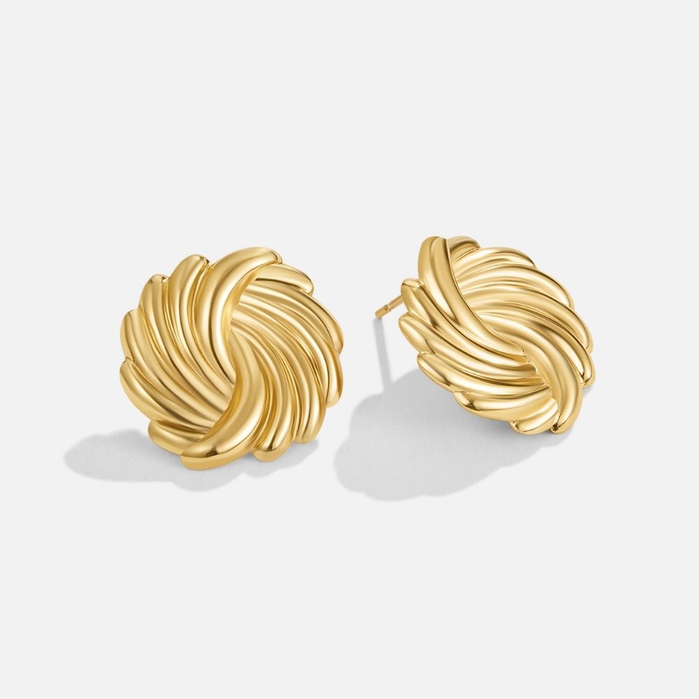 18K Gold Spiral Earrings
