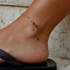 Arizona Green Bead Tassel Anklet