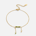 Arizona Green Bead Tassel Anklet