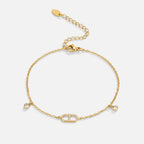 Eliza Gold Crystal Anklet