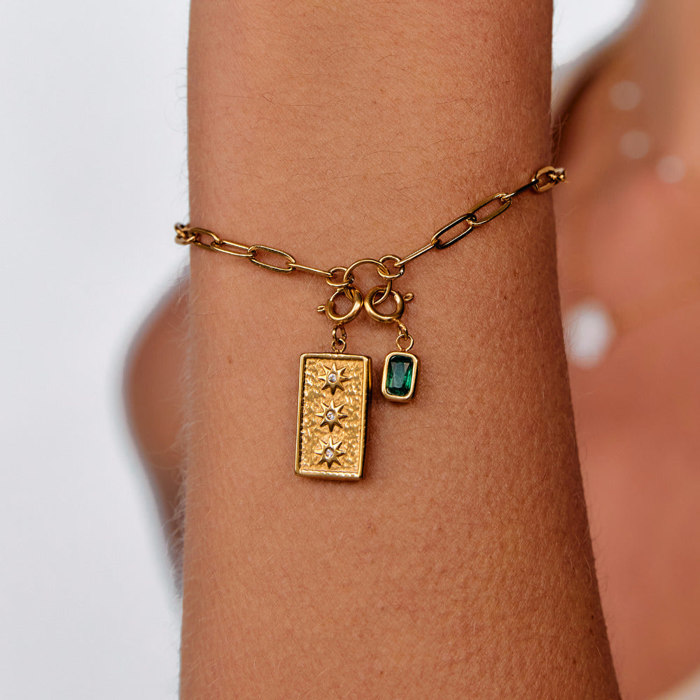 Green Emerald Crystal Charm