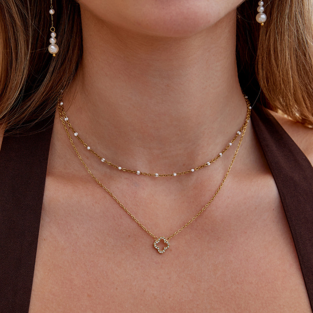 Luxe Crystal Clover Necklace