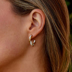 Mother of Pearl Twist Hoop Earrings