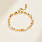 Agate & Pearl Bead Bracelet