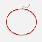 Alea Red Coral Bead Necklace