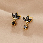 Amara Black Crystal Bloom Earrings