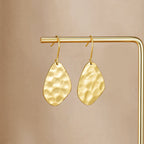Amaya Hammered Gold Drop Earrings