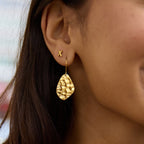Amaya Hammered Gold Drop Earrings