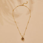 Amber Stone Pendant Necklace