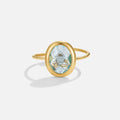 Aquamarine Crystal Gold Ring