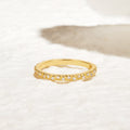 Arquette Gold & Crystal Band Ring