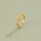 Aurora Crystal Flower Ring