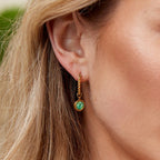 Aventurine Twisted Hoop Earrings