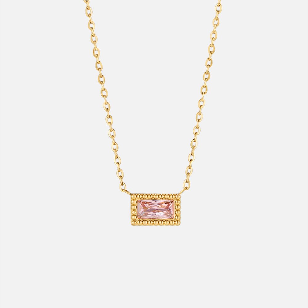 Baguette Birthstone Necklace