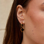 Black Clover Hoop Earrings