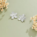 Blooming Silver Flower Earrings