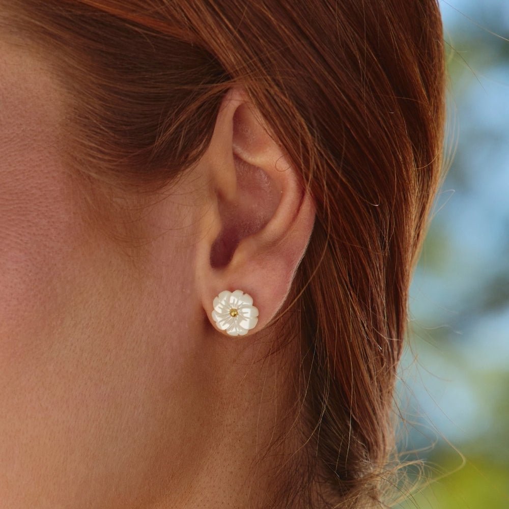 Blooming White Cherry Blossom Earrings