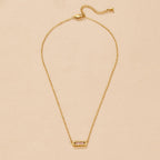 Blush Pink Bar Pendant Necklace