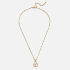 Blush Pink Sakura Bloom Gold Necklace