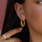 Boho Chic Gold Hoop Earrings