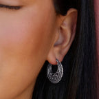 Boho Chic Silver Hoop Earrings