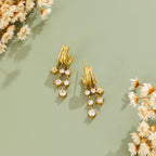 Crystal Bloom Triple Layered Earrings