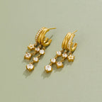 Crystal Bloom Triple Layered Earrings