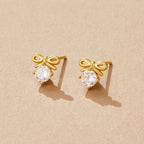 Crystal Bow Stud Earrings