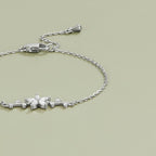 Crystal Flower Silver Bracelet