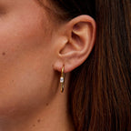 Crystal & Gold Diana Hoop Earrings