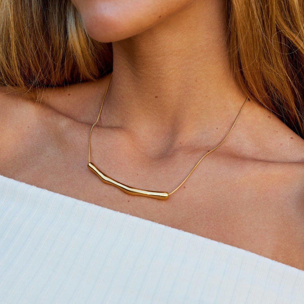 Deana Gold Bamboo Necklace