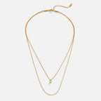 Dina Crystal & Gold Layered Necklace