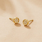 Elaine Crystal Disc Stud Earrings