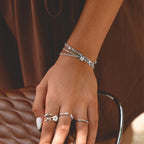 Elara Crystal Bloom Silver Bracelet