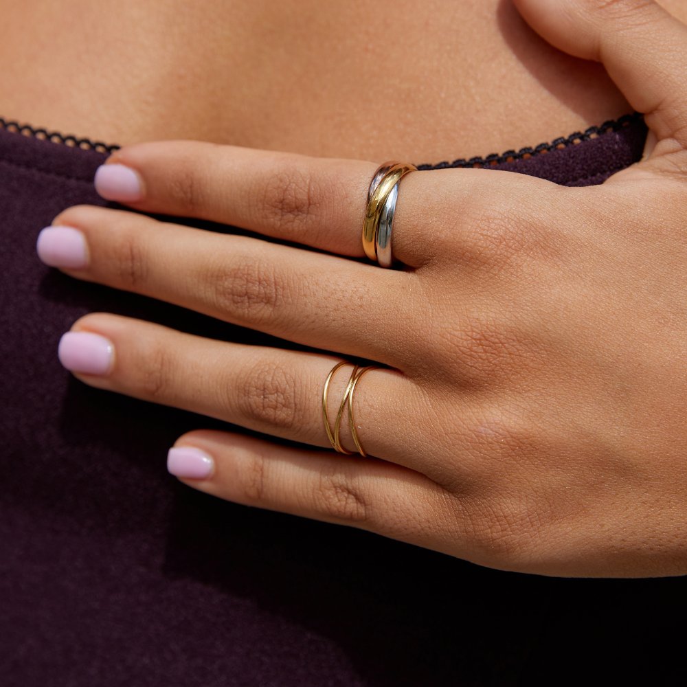 Elena Three-Toned Loop Ring
