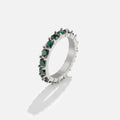 Emerald Beauty Silver Crystal Ring