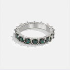 Emerald Beauty Silver Crystal Ring