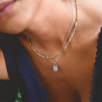 Engraved Wildflower Silver Necklace
