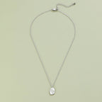 Engraved Wildflower Silver Necklace