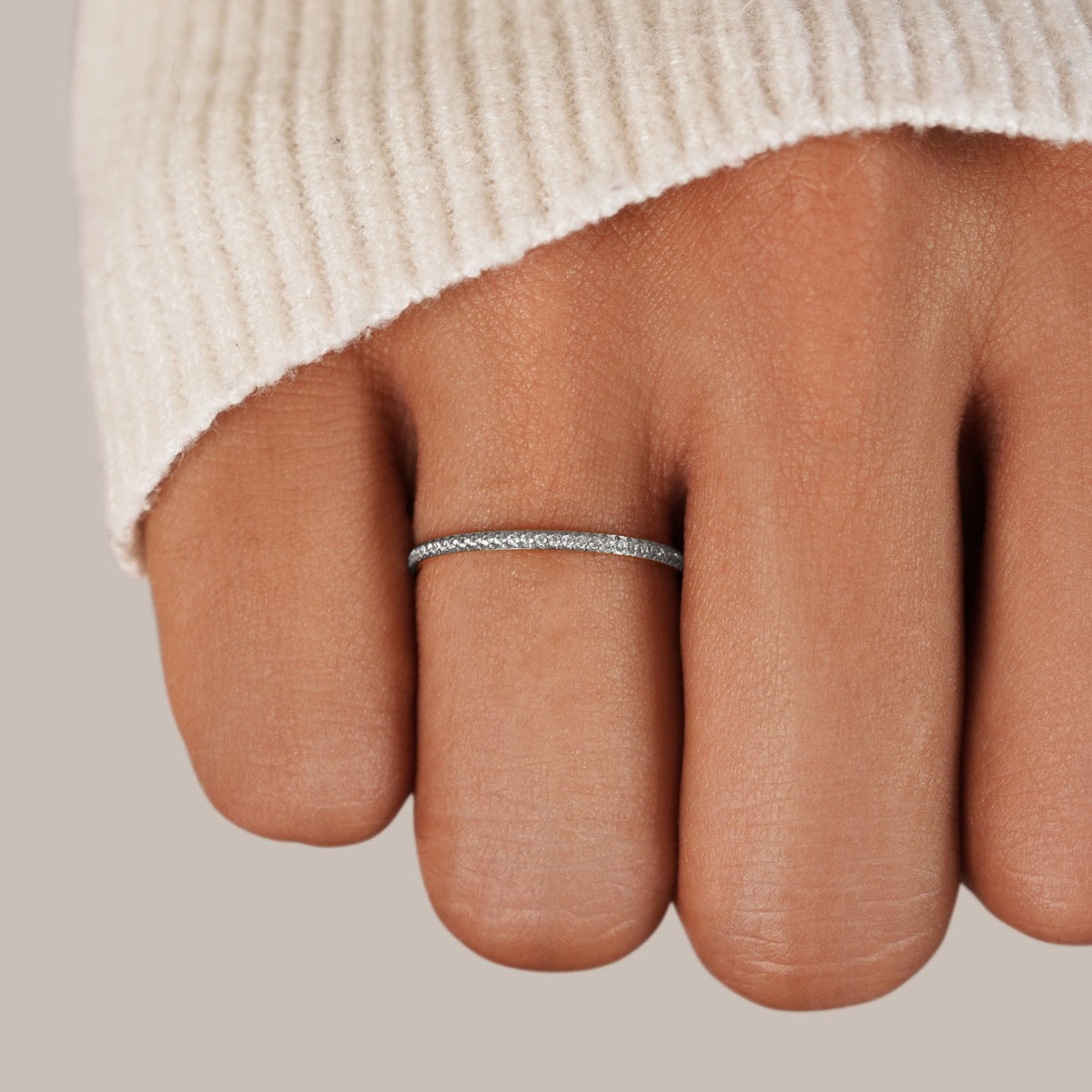Silver Eternity Crystal Ring
