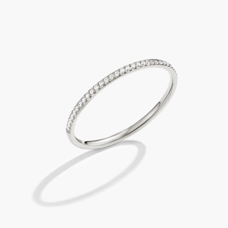 Silver Eternity Crystal Ring