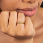 Eula Gold & Crystal Band Ring