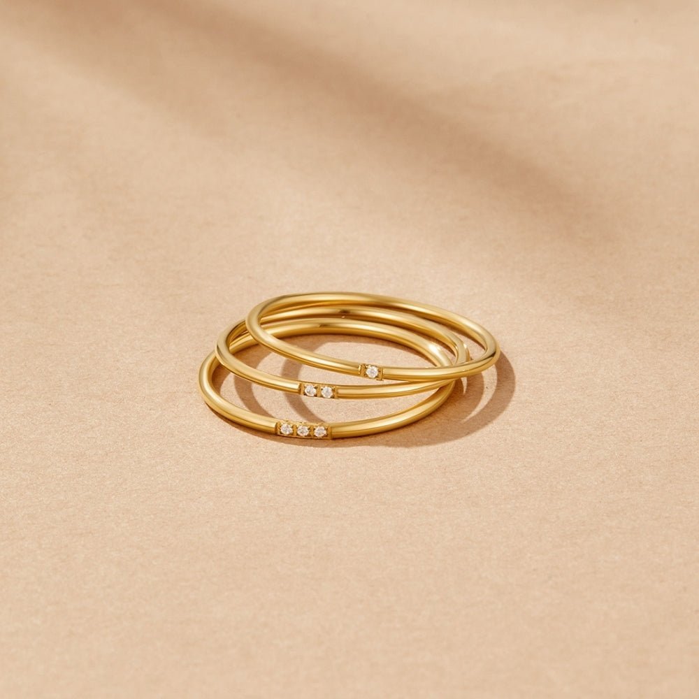Eula Gold & Crystal Band Ring