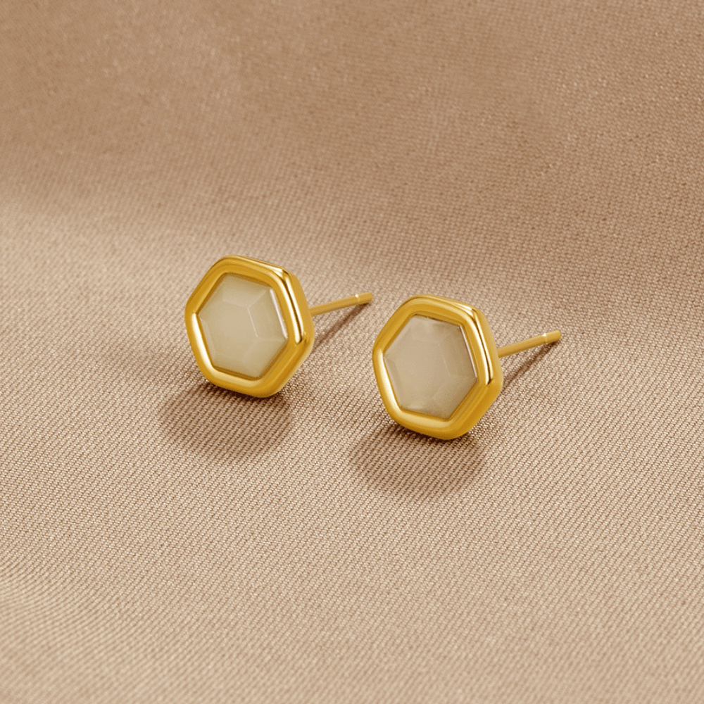 Eva Moonstone Stud Earrings