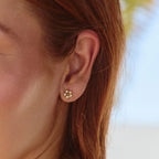 Five Petal Bloom Gold Earrings