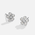 Five Petal Bloom Silver Earrings
