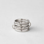 'Forever' Link Crystal & Silver Ring